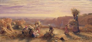 Solnedgång över Gleaning Fields av Samuel Palmer