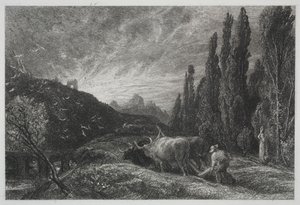 The Early Plowman, före 1861. av Samuel Palmer