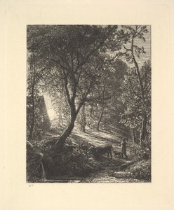 Herdsmans Cottage, eller solnedgång, 1880. av Samuel Palmer