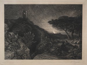 Det ensamma tornet av Samuel Palmer