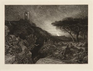 Det ensamma tornet av Samuel Palmer