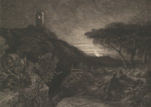 Det ensamma tornet, 1879. av Samuel Palmer