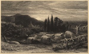 ”Den uppgående månen” eller ”En engelsk pastoral” av Samuel Palmer