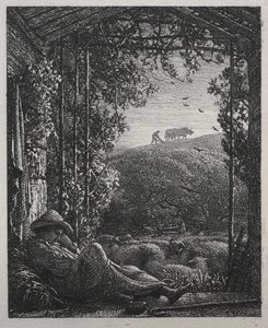 Den sovande herden, 1857. av Samuel Palmer