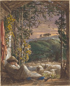 Den sovande herden; Tidig morgon av Samuel Palmer