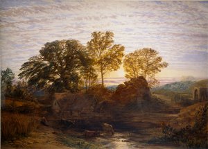 Vattenkvarnen, c1848-1849 av Samuel Palmer