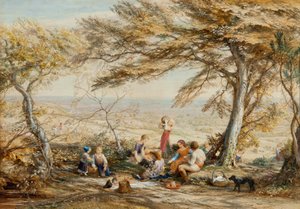 The rustic dinner av Samuel Palmer
