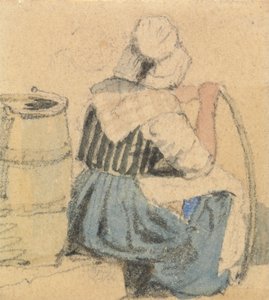 En sittande bondkvinna av Samuel Prout