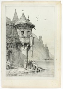 Vid Braubach vid Rhen av Samuel Prout