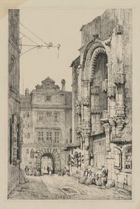 Facisimilies av skisser gjorda i Flandern och Tyskland: Thein Church, Prag av Samuel Prout