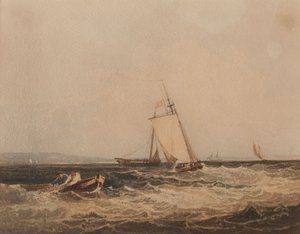 Fiskebåtar, ca 1820 (akvarell på papper) av Samuel Prout