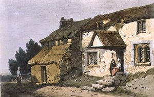 Nära Saltash, Cornwall, från "Village Scenery" (tryck) av Samuel Prout