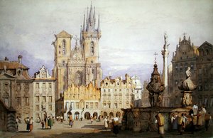 Prag (akvarell med kroppsfärg på papper)