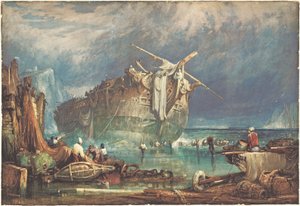 Bärgning från vraket av Samuel Prout