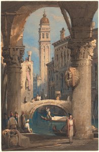 San Giorgio dei Greci, sett från en arkad av Samuel Prout