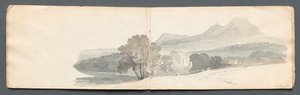 Skissbok: Eildon Hills av Samuel Prout