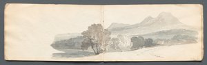 Skissbok: Eildon Hills, 1814. av Samuel Prout