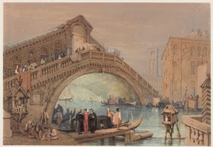 Rialto, Venedig (bc, bläck och wc på papper) av Samuel Prout