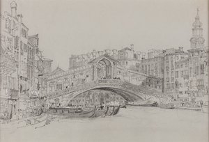 Rialto, Venedig, okänt datum (akvarell på papper) av Samuel Prout