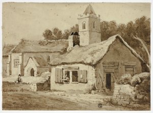 Byns kyrka och gata av Samuel Prout