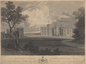 South West View av Dunster Castle, Somersetshire av Samuel Rawle