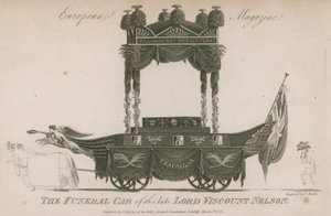 Den bortgångne Lord Viscount Nelsons begravningsbil av Samuel Rawle