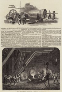 Cylinder av Great Hydraulic Press som används för att höja rören på Britannia Bridge av Samuel Read