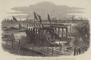 Hans kungliga höghet prins Albert lägger ner den första stenen av hamnen i Great Grimsby på onsdagen av Samuel Read