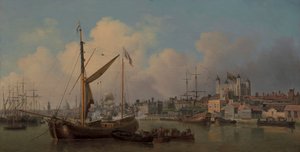En utsikt över Towern i London, förmodad på hans majestäts födelsedag av Samuel Scott