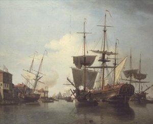 Kolfartyg på Themsen nära Deptford av Samuel Scott