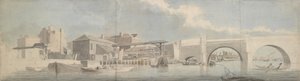 Westminster Bridge, Surrey Side, ca. 1750.