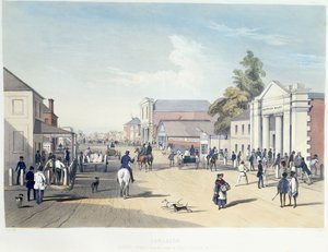 Adelaide, Hindley Street, skylt 41, från "South Australia Illustrated" av George French Angas
