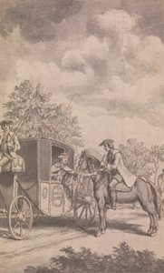 En illustration till Newgate-kalendern: Raby Hittar en kvinnas ring som är svår att dra av, skär av hennes finger, nära Finchley av Samuel Wale