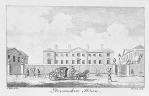Devonshire House, graverad av Benjamin Green, 1761