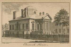 Översikt över Chiswick House av Samuel Wale