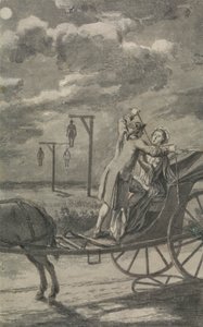 Murder in the Carriage (förmodligen en design för Tyburn Chronicle) av Samuel Wale