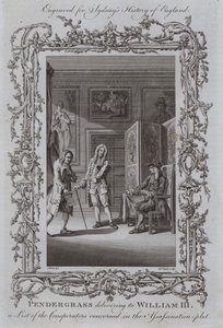 Pendergrass levererar till William III en lista över de konspiratörer som är berörda i mordplanen av Samuel Wale