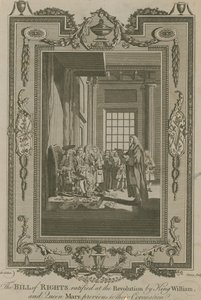 Bill of Rights ratificerade vid revolutionen av kung William och drottning Mary av Samuel Wale