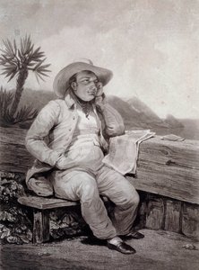 Porträtt av Napoleon I (1769-1821) en gravyr från Sainte Helene av Samuel William Reynolds (1773-1835) 1820 Ile d