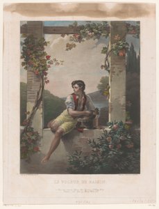 Pojke med hatten full av druvor Le Voleur de Raisin (titel på objekt) av Samuel William Reynolds (I)