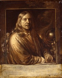 Självporträtt - Peinture de Samuel Dirksz, van Hoogstraten (1627-1678) - 1677 - Olja på trä - 20x16,4 - Dordrechts Museum