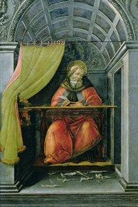 St Augustine i sin cell av Sandro Botticelli