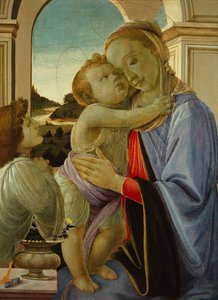 Madonna med barn och beundrande ängel, ca 1468 (tempera på pannå) av Sandro (1444/5-1510) Botticelli