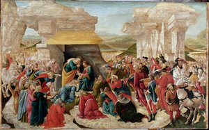 The Adoration of the Magi (oavslutad målning, ca 1500) av Sandro Botticelli