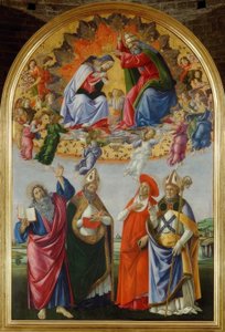 Maria kröning med fyra helgon av Sandro Botticelli
