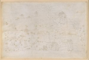 La Divina Commedia, Inferno XIX. Vergilius och Dante i helvetets åttonde krets (Malebolge), 3:e bolgia: Korrupta kyrkliga ämbetsmän, straffet för simonisterna av Sandro Botticelli