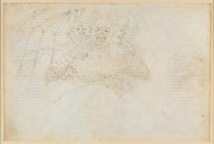 La Divina Commedia, Inferno XXXIV (1): Helvetets centrum: Lucifer i Giudeccas is, som krossar Judas, Brutus och Cassius av Sandro Botticelli