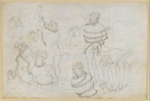 La Divina Commedia, Inferno XXXI. Helvetets åttonde krets (Malebolge): Jättarnas strid – Pozzo dei Giganti av Sandro Botticelli