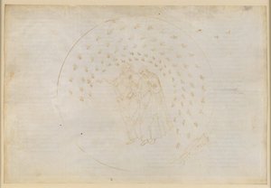 La Divina Commedia, Paradiso VIII. Den tredje planetsfären (Venushimlen): De älskandes rike; Karl Martells själ beklagar sig över sin familj och förklarar för Dante orsakerna till människornas olikheter av Sandro Botticelli