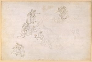 La Divina Commedia, Purgatorio VII. Förpurgatoriet, mellersta zonen: De försumliga furstarnas dal av Sandro Botticelli